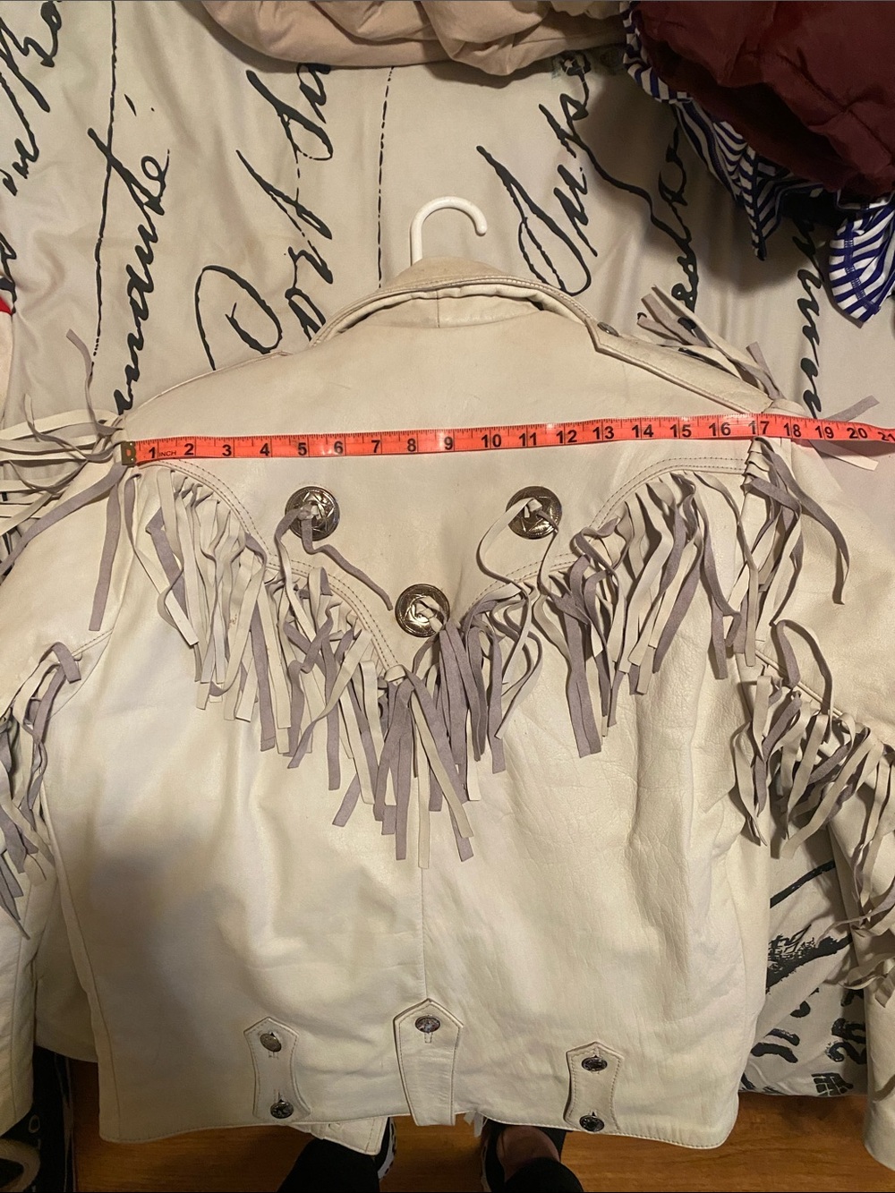 VINTAGE 80’s genuine leather fringe motorcycle jacket - Picture 9 of 12